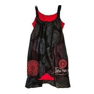 Desigual Euro Dress Mesh Graphic Grunge Mini - Size Small